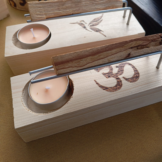 Ritual de limpieza y calma con quemador de palo santo artesanal