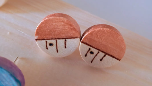 Pendientes madera "MEDIO COLOR"