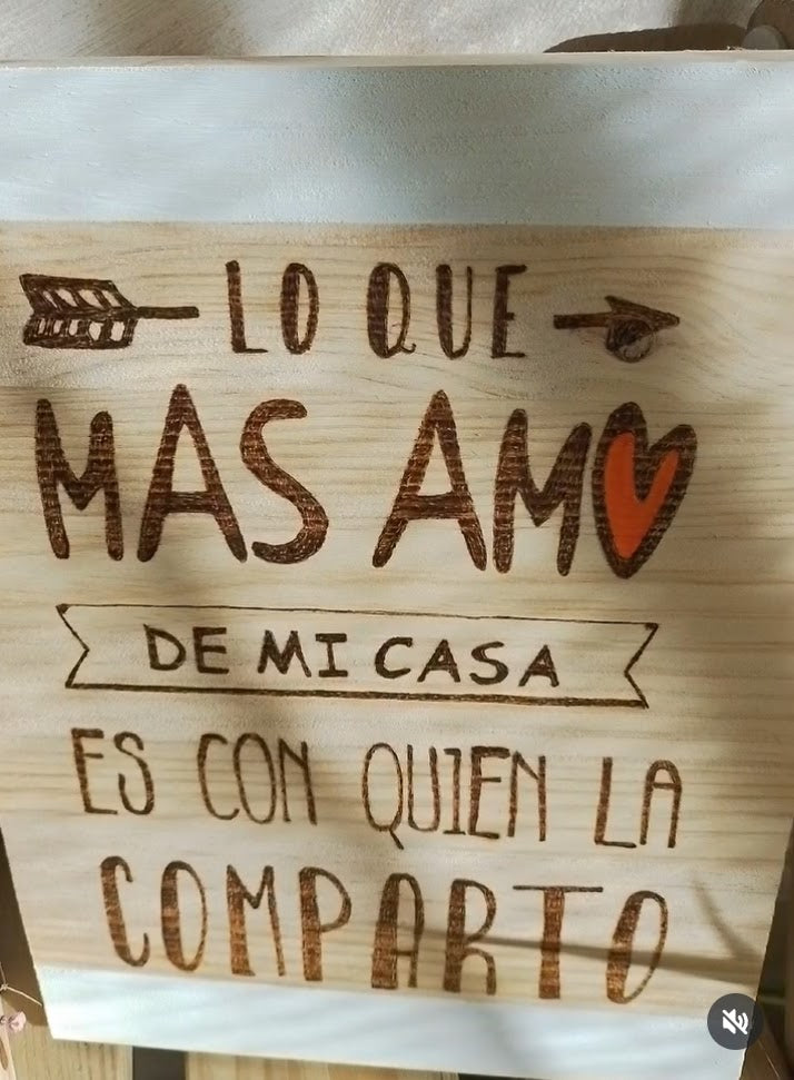 Cartel decorativo "LO QUE MAS AMO"