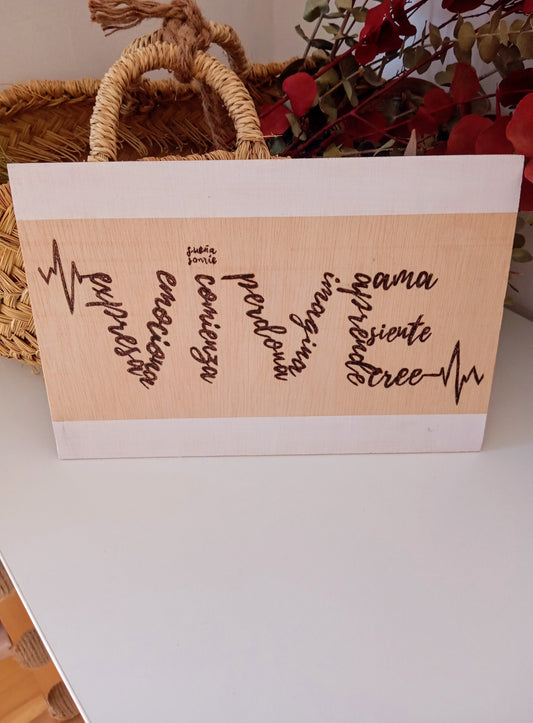 Cartel decorativo "VIVE"