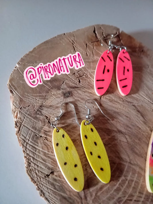 Pendientes madera FLÚOR