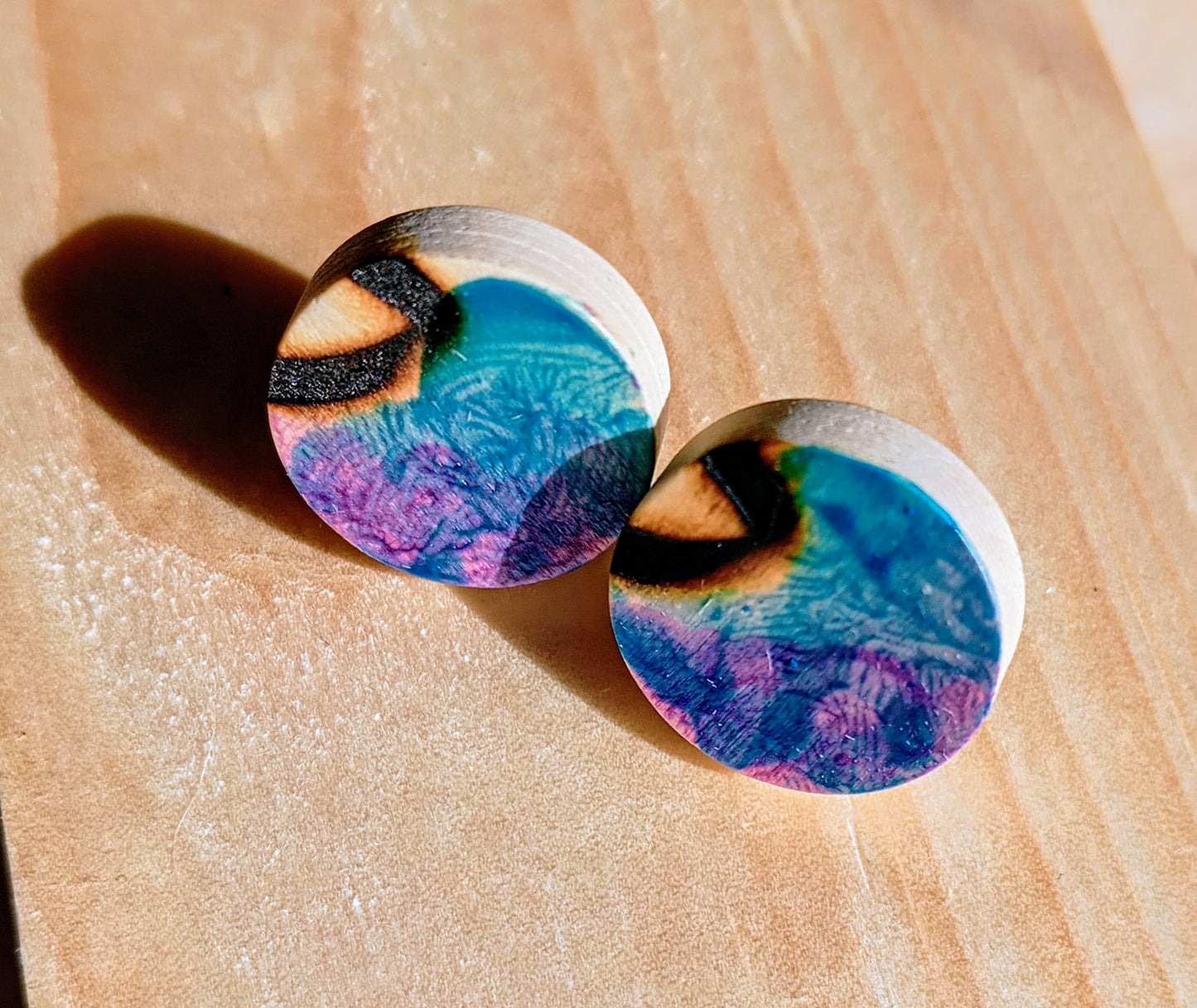 Pendientes madera "ANOCHECER"