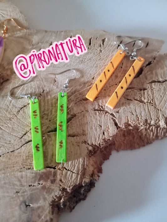 Pendientes madera FLÚOR