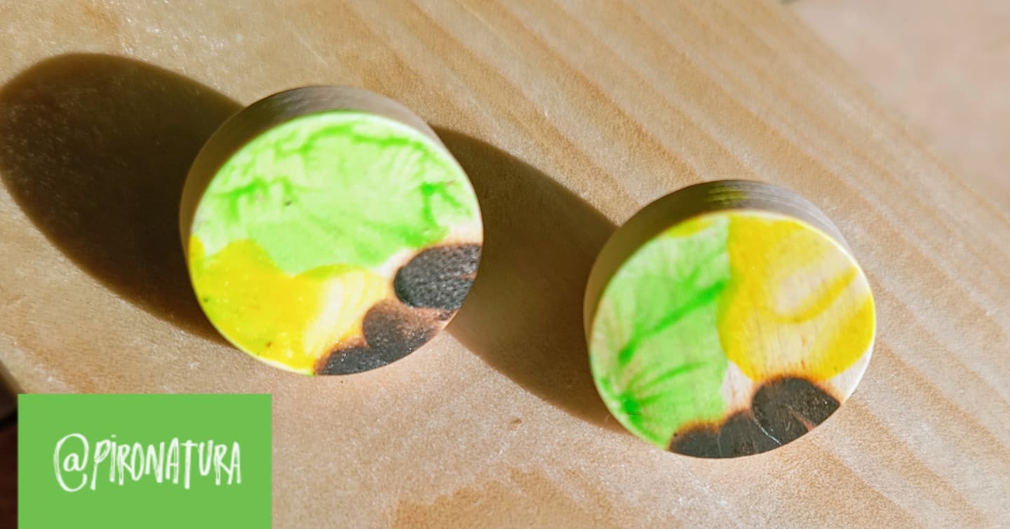 Pendientes madera "LIMA-LIMÓN"