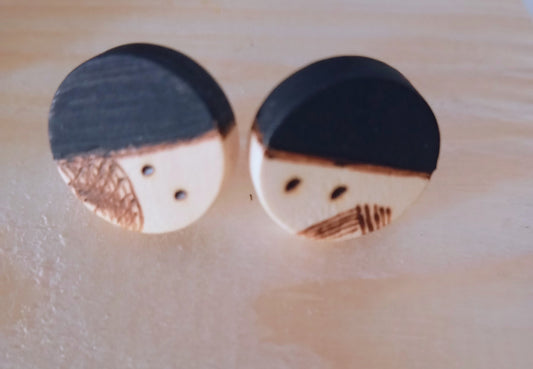 Pendientes madera "MEDIO COLOR"