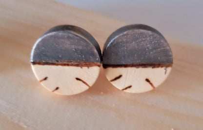 Pendientes madera "MEDIO COLOR"